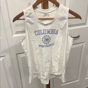 Columbia Women's Cream Muscle Tee with Blue Graphic